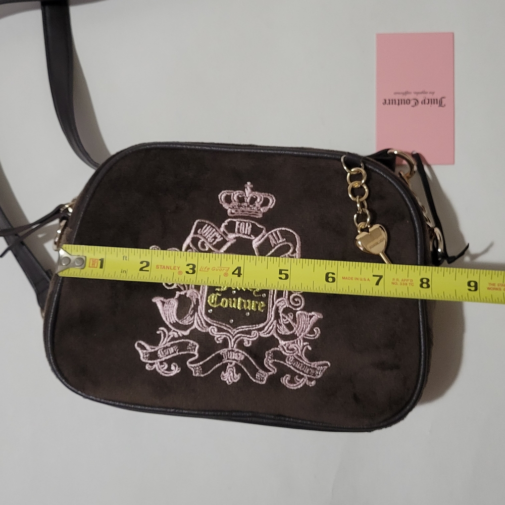 Juicy Couture Dark Brown Crossbody Bag with Gold Key Charm - Picture 12 of 13